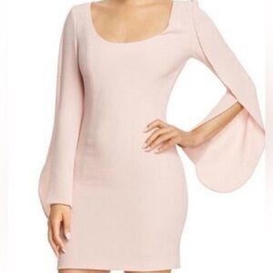 Pink Dress by Black Halo Light Blush Long Wide Sleeve Bodycon Mini Dress NWT